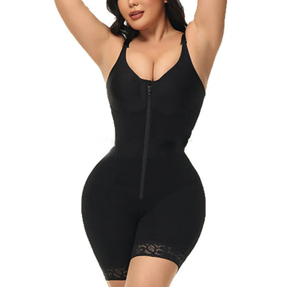 Zipper Bodysuit Slimming Shapewear Abdomen Lifting Butt Enhancing Seamless Polyester Fabric Suitable for All Seasons